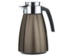 Emsa 513812 BELL Pichet isotherme, Aroma Diamond, Acier inoxydable, Fermeture Quick Tip,1,0 L , laquÃ© marron