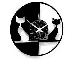 Instant Karma Clocks Horloge Murale en Vinyle Idée Cadeau Originale Motif Chat