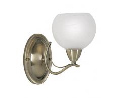 Oaks Lighting Luanda Lampe murale finition laiton Antique avec abat-jour en verre opale satiné