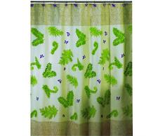 MSV 140253 Rideau de Douche Polyester Nature 180 x 200 x 0,1 cm - 12 anneaux inclus