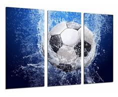Tableau Moderne Photographique, Impression sur bois, Ballon de foot Impact sur leau, 97 x 62 cm, ref. 26781