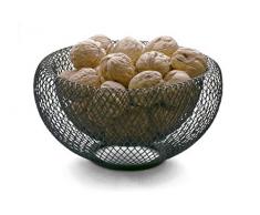 Philippi Mesh Schale Plus Panier à Pain en Acier Inoxydable Noir 22 x 22 cm