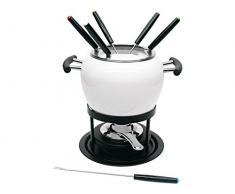 H&H 55082 Service à Fondue 11 pièces, Acier Inoxydable, Blanc