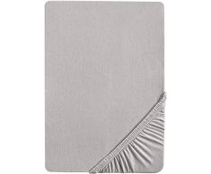 Castell 77113/017/087 Drap Housse en Jersey Stretch pour un Lit Gris Clair 180 x 200 cm Ã 200 x 200 cm