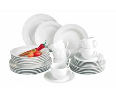 Domestic 923958 Service de table Young 30 piÃ¨ces composÃ© de 6 tasses, 6 soucoupes, 6 assiettes Ã dessert, 6 assiettes creuses, 6 assiettes plates