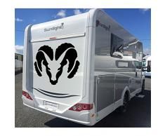 TATOUTEX Stickers Tête de Belier - Noir, L 20cm x H 17cm