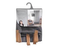 douceur dintÃ©rieur panneau passants faux cuir 140x240 cm voile sable+top velours milleray anthracit