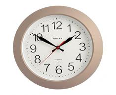 H&H H&H Horloge Murale Ronde, Plastique, Taupe, 30Â cm