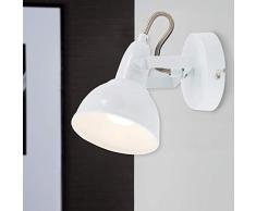 Briloner Leuchten Lampe rotative, Spot mural pivotant avec design rÃ©tro vintage â Douille E14, 40w max. â Coloris blanc