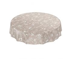 ANRO Nappe en Toile cirée Lavable - Beige - Moderne - Rétro Induction - 140 cm
