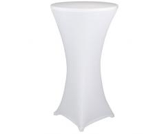 Levivo Housse pour table haute, Ã©lastique, housse Ã©lastique de bistro, protection des tables hautes, blanc, tailleÂ S, ÃÂ 70Â xÂ HÂ 90Â cm