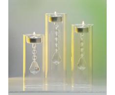 My Home Crystal Lot de 3 photophores en Verre