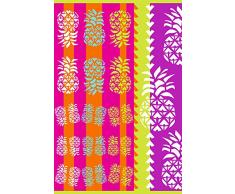 SECANETA Ananas Grande Serviette de Plage 100% Coton égyptien Fuchsia 170 x 100 cm