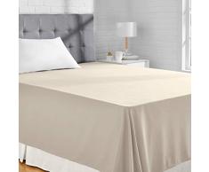 AmazonBasics Drap plane en microfibre, Beige (Beige), 180 x 260