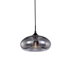 Luminaire Bronks, suspension verre mercurisÃ©, 40 W, gris, Ã¸ 18 x H 30 cm