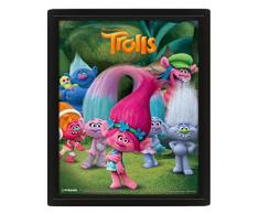 Pyramid International Poster lenticulaire 3D Motif personnages de Trolls Multicolore 10 x 8 x 1,3 cm
