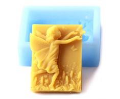 World Of Moulds Moule en Silicone avec Motif fée et Fleur, Rectangle, 9,4 x 7,1 x 3 cm