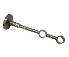 Gardinia 10011150 Double Support fermé pour Tringle à Rideau, Métal, Effet INOX, 12 x 12 x 0,02 cm