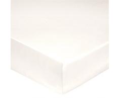 Blanc des Vosges Uni Percale Drap Housse Coton Nougat 160 x 200 cm bonnet de 30 cm