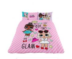 LOL Surprise Parure de lit, Polycoton, Rose, Double