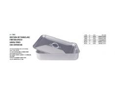 Pentole Agnelli Plat Ã rÃ´tir rectangulaire avec Couvercle, Coins arrondis, en Aluminium de bltf, Mat argentÃ©, Aluminium, Argent/Noir, 40x29 cm