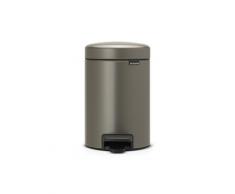 Brabantia 113246 Poubelle à Pédale Newicon avec Seau en Plastique, 3 L - Platinum