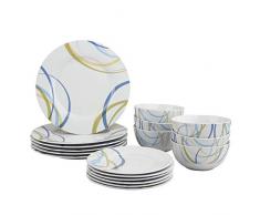 AmazonBasics Service de table 18Â piÃ¨ces - Rubans amusants, pour 6Â personnes