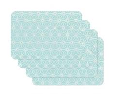 Venilia Set de table OSAKA BLEU, 45 x 30 cm, 4 pcs, antidérapant résiste à la chaleur et fait, Polypropylène, 59060