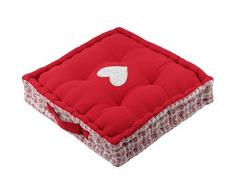 Lovely Casa Darla Coussin, Coton, Rouge, 45 x 45 x 10 cm