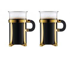 Bodum - 4912-17 - Chambord Set - 2 Tasses Ã CafÃ© avec Monture MÃ©tallique - 0.3 L - Or
