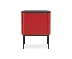 Brabantia - 316104 - Poubelle Bo Touch Bin, 11 + 23 litres, Rouge