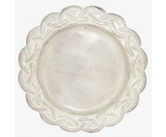 Better & Best Dessous de plat rond, bord décoré avec huit blancs, dimensions 30 x 30 x 1 cm, matériau : métal,