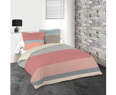 Lovely Casa Darla Housse de couette 240 x 220 cm avec 2 Taies doreiller 63 x 63 cm Coton Rouge