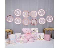 Neviti fanions Motif Fonctionne – – Baby Shower – Rose