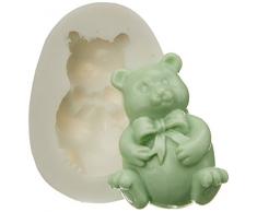 Silikomart 71.127.00.0096 Moule pour Pâte à Sucre SLK027 Ourson Silicone Blanc