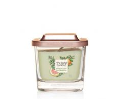 Yankee Candle bougie parfumée carrée à une mèche et couvercle, petite taille, collection Ãlévation, senteur Guirlande festive