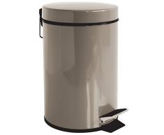GELCO Design 709134 Poubelle A Pedale 3L, MÃ©tal, Taupe, 22,5 x 17 x 26 cm