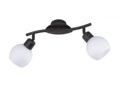TRIO, Spot, Freddy incl. 2 x LED,E14,4,0 Watt,3000K,320 Lm. Verre opale, Blanc, Corps: metal, Rouille antique L:31,0cm, L:9,0cm, H:20,0cm IP20