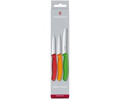 Victorinox 6.7116.32 Couteau DâOffice-Set Swiss Classic 3 Pièces Acier Inoxydable, Vert/Orange/Rouge, 30 x 5 x 5 cm
