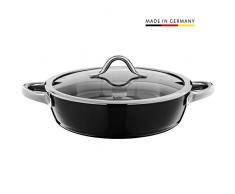 Silit 2111284864 Cocotte avec Couvercle Nero, Ãmail, Noir, 28 cm
