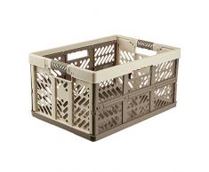 Keeeper Casier Pliant Professionnel avec Poignées Souples, 54 x 37 x 28 cm, 45 l, Ben, Crème/Taupe