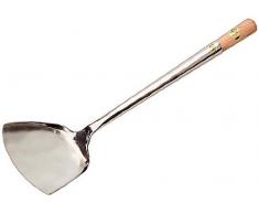 JADE TEMPLE 17061Â Truelle Plat pour Wok, Acier Inoxydable, Argent, 52Â x 31Â x 34Â cm