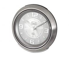 Trevi SL3090 M - Reveil rÃ©tro en inox brossÃ© avec mÃ©canisme silencieux et aiguilles lumineuses.