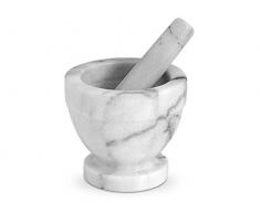 Home Mortier avec Pilon, Marbre, Blanc/Gris, 12 cm