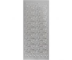 Creativ Company Autocollants, Feuille 10x23 cm, Argent, GlÃ Â¦delig Jul, 5 Feuille