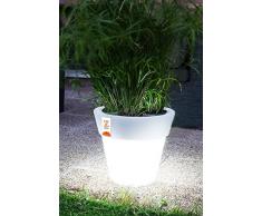 PURLINE Blanc rond Pot de fleurs avec système dauto-arrosage 40 x 35 cm lumière et roues ST L 40 NE