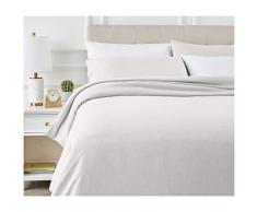 AmazonBasics Parure de lit avec housse de couette en microfibre chinÃ©e 260 x 220 cm, Gris clair
