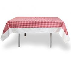 Soleil dOcre Nappe 140x240 cm Vichy Rouge, Coton, 140 x 240 cm