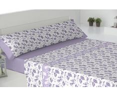 Todomueble Hamburg Jeu de draps, algodÃ³n-poliÃ©ster, Mauve, 270Â x 160Â x 4Â cm