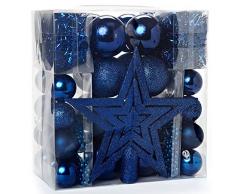 HEITMANN DECO NoÃ«l - Set de 45 dÃ©corations de Sapin de NoÃ«l - Pointe de Sapin, Boules, chaÃ®ne de Perles, Guirlande - Ornements pour Arbre de NoÃ«l en Plastique